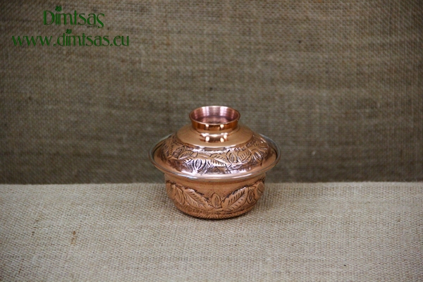 Copper Mini Pot Curved Engraved No1